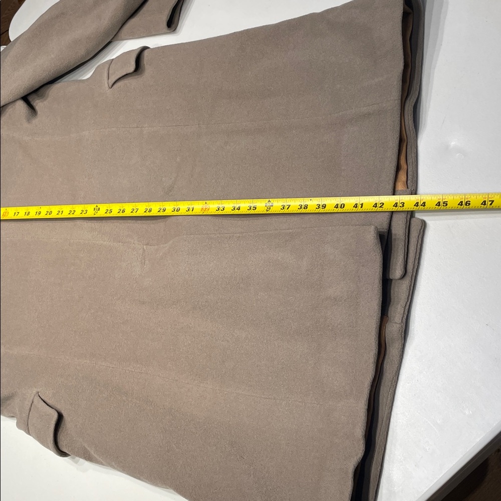 Crombie Taupe Virgin Wool Double-Breasted Overcoat - Size 46-47 XL - Picture 11 of 11